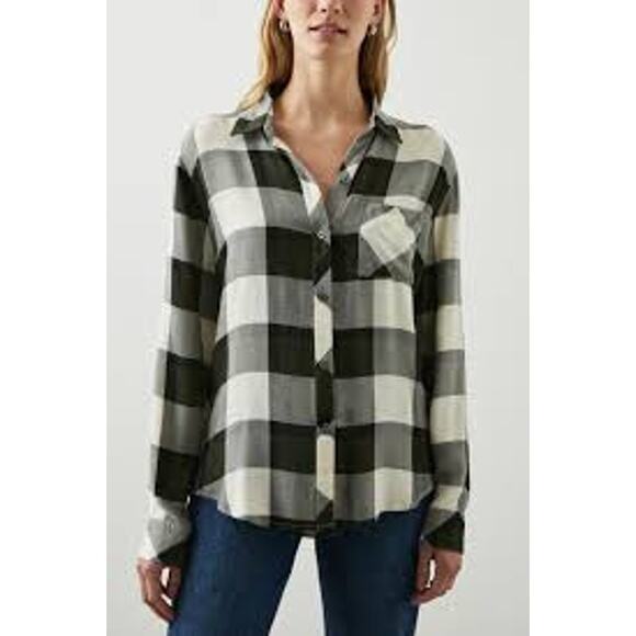 Rails Hunter Plaid Button-down Shirt in Rosemary Onyx Size Medium - Picture 1 of 5
